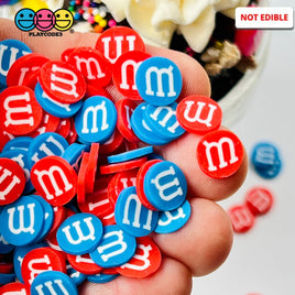 M&m Candy Red Blue 4Th Of July Fimo Slices Fake Clay Sprinkles Decoden Jimmies Funfetti 10Mm