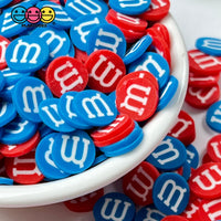 M&m Candy Red Blue 4Th Of July Fimo Slices Fake Clay Sprinkles Decoden Jimmies Funfetti 10Mm