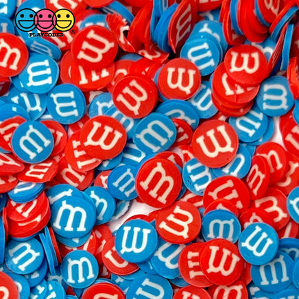 M&m Candy Red Blue 4Th Of July Fimo Slices Fake Clay Sprinkles Decoden Jimmies Funfetti 5Mm