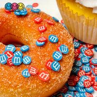 M&m Candy Red Blue 4Th Of July Fimo Slices Fake Clay Sprinkles Decoden Jimmies Funfetti 5Mm