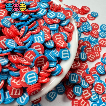 M&m Candy Red Blue 4Th Of July Fimo Slices Fake Clay Sprinkles Decoden Jimmies Funfetti 5Mm
