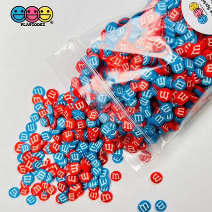 M&m Candy Red Blue 4Th Of July Fimo Slices Fake Clay Sprinkles Decoden Jimmies Funfetti 5Mm
