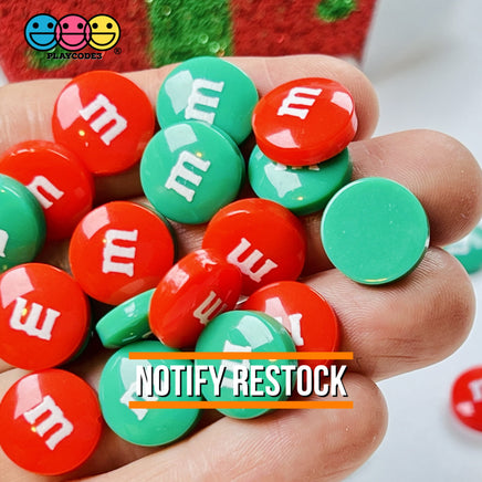 M&m Fake Candies Christmas Mix Colors Candy Charms Flatback Cabochons 30 Pcs Food