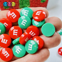 M&m Fake Candies Christmas Mix Colors Candy Charms Flatback Cabochons 30 Pcs Food