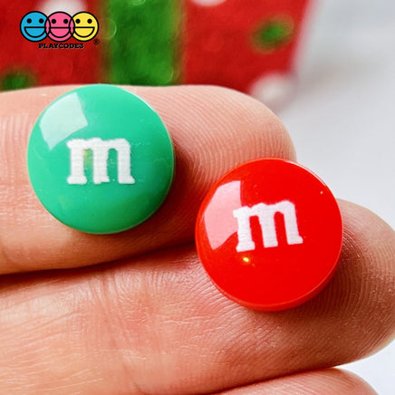 M&m Fake Candies Christmas Mix Colors Candy Charms Flatback Cabochons 30 Pcs Food