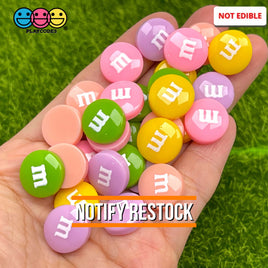 M&m Fake Candies Easter Pastel Color Mix Candy Charms Flatback Cabochons 30 Pcs Charm