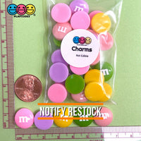 M&m Fake Candies Easter Pastel Color Mix Candy Charms Flatback Cabochons 30 Pcs Charm