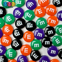 M&M Fake Candies Halloween Mix Colors Candy Charms Flatback Cabochons 28 Pcs Food