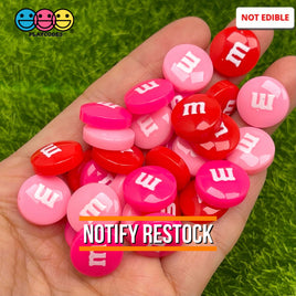 M&m Fake Candies Valentines Day Mix Colors Candy Charms Flatback Cabochons 30 Pcs Charm