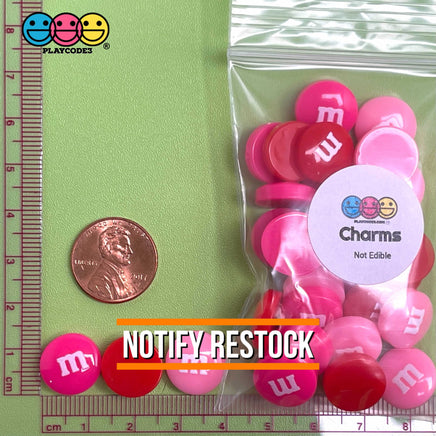 M&m Fake Candies Valentines Day Mix Colors Candy Charms Flatback Cabochons 30 Pcs Charm