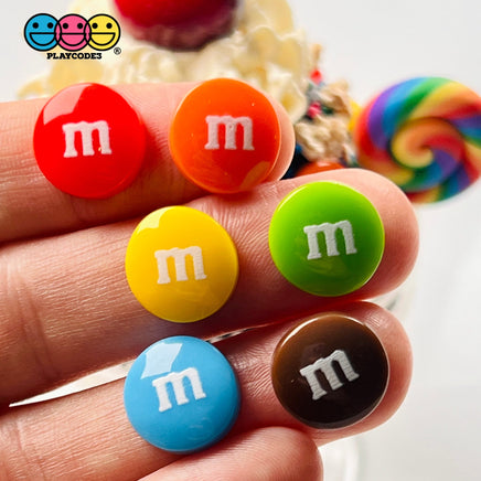 M&m Mixed Chocolate Candies Fake Candy Charms Flatback Cabochons 30 Pcs Charm