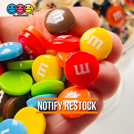 M&m Mixed Chocolate Candies Fake Candy Charms Flatback Cabochons 30 Pcs Charm