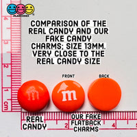 M&m Mixed Chocolate Candies Fake Candy Charms Flatback Cabochons 30 Pcs Charm