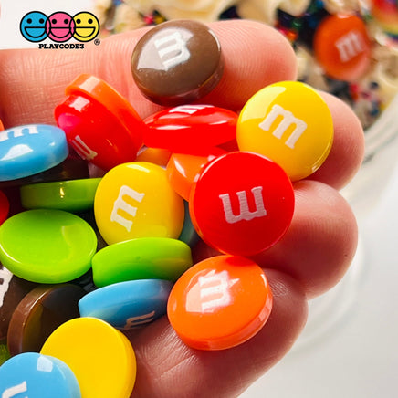 M&m Mixed Chocolate Candies Fake Candy Charms Flatback Cabochons 30 Pcs Charm