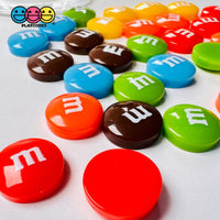 M&m Mixed Chocolate Candies Fake Candy Charms Flatback Cabochons 30 Pcs Charm