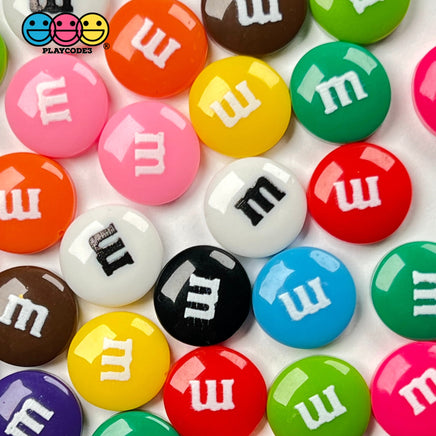 M&m Multicolor Candies Fake Candy Charms Flatback Faux Cabochons 12 Colors 20 Pcs Playcode3 Llc Food