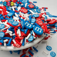 M&m Red Blue 4Th Of July Fimo Mix Fake Sprinkles Patriotic Confetti Funfetti Sprinkle