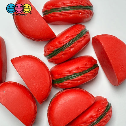 Fake Christmas Holiday Red Green Macaron Flat Bottom Cabochons Decoden Charm 10 Pcs Playcode3 Llc