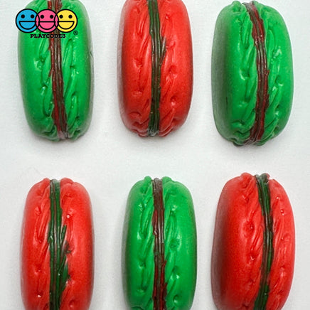 Fake Christmas Holiday Red Green Macaron Flat Bottom Cabochons Decoden Charm 10 Pcs Playcode3 Llc