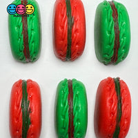 Fake Christmas Holiday Red Green Macaron Flat Bottom Cabochons Decoden Charm 10 Pcs Playcode3 Llc