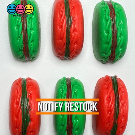 Fake Christmas Holiday Red Green Macaron Flat Bottom Cabochons Decoden Charm 10 Pcs Playcode3 Llc