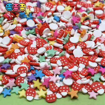 Magic Mushroom Mix Fimo Slices Fake Clay Sprinkles Funfetti Confetti 20 Grams Sprinkle