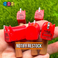 Mailbox Curbside Classic Red Metal Charms Miniature Charm Cabochons Decoden