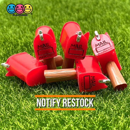 Mailbox Curbside Classic Red Metal Charms Miniature Charm Cabochons Decoden