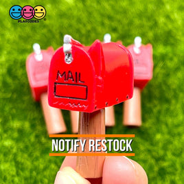 Mailbox Curbside Classic Red Metal Charms Miniature Charm Cabochons Decoden