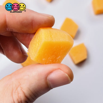 Mango Chunks 3D Fake Food Realistic Charm Cabochons 10 Pcs