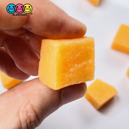 Mango Chunks 3D Fake Food Realistic Charm Cabochons 10 Pcs