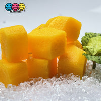 Mango Chunks 3D Fake Food Realistic Charm Cabochons 10 Pcs
