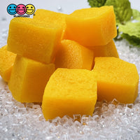 Mango Chunks 3D Fake Food Realistic Charm Cabochons 10 Pcs