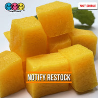 Mango Chunks 3D Fake Food Realistic Charm Cabochons 10 Pcs
