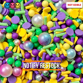 Mardi Gras Bead And Sprinkle Mix Fake Sprinkles Confetti New Orleans Funfetti 20 Grams