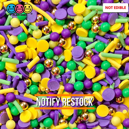 Mardi Gras Sprinkles And Gold Beads Mix Fake Confetti New Orleans Funfetti 20 Grams Sprinkle