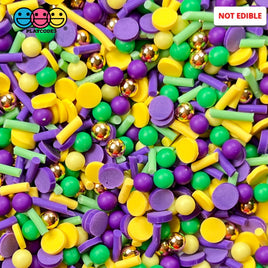 Mardi Gras Sprinkles And Gold Beads Mix Fake Confetti New Orleans Funfetti 20 Grams Sprinkle