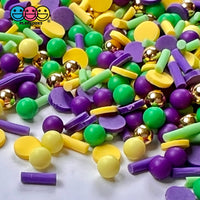 Mardi Gras Sprinkles And Gold Beads Mix Fake Confetti New Orleans Funfetti Sprinkle