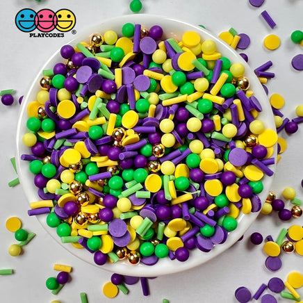 Mardi Gras Sprinkles And Gold Beads Mix Fake Confetti New Orleans Funfetti Sprinkle