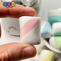 Marshmallows Mini Charms Cabochon Fake Food Hard Clay Light Weight Not Soft Decoden 12 Pcs