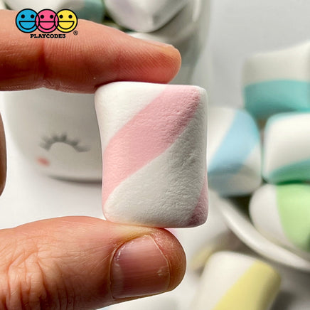 Marshmallows Mini Charms Cabochon Fake Food Hard Clay Light Weight Not Soft Decoden 12 Pcs