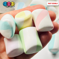 Marshmallows Mini Charms Cabochon Fake Food Hard Clay Light Weight Not Soft Decoden 12 Pcs