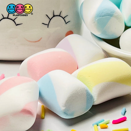 Marshmallows Mini Charms Cabochon Fake Food Hard Clay Light Weight Not Soft Decoden 12 Pcs