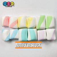 Marshmallows Mini Charms Cabochon Fake Food Hard Clay Light Weight Not Soft Decoden 12 Pcs
