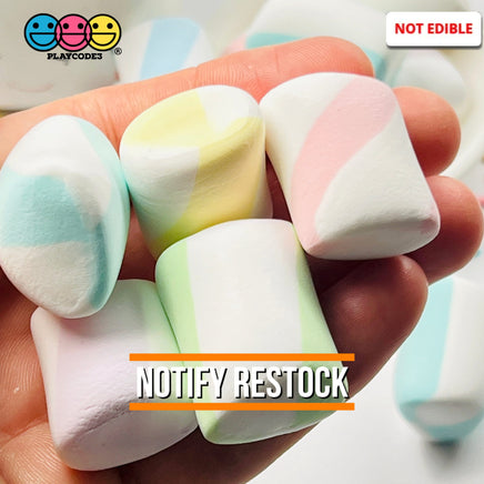 Marshmallows Mini Charms Cabochon Fake Food Hard Clay Light Weight Not Soft Decoden 12 Pcs