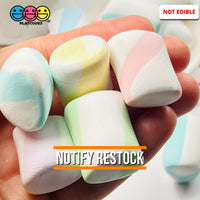 Marshmallows Mini Charms Cabochon Fake Food Hard Clay Light Weight Not Soft Decoden 12 Pcs