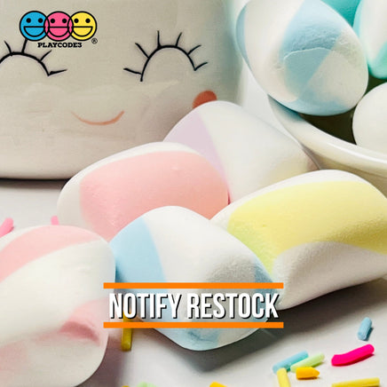 Marshmallows Mini Charms Cabochon Fake Food Hard Clay Light Weight Not Soft Decoden 12 Pcs
