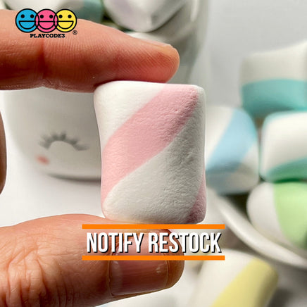 Marshmallows Mini Charms Cabochon Fake Food Hard Clay Light Weight Not Soft Decoden 12 Pcs