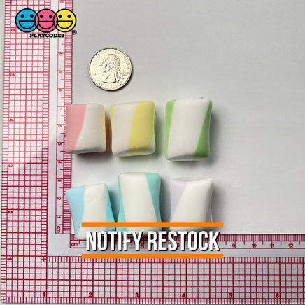 Marshmallows Mini Charms Cabochon Fake Food Hard Clay Light Weight Not Soft Decoden 12 Pcs