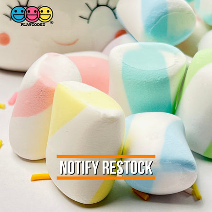 Marshmallows Mini Charms Cabochon Fake Food Hard Clay Light Weight Not Soft Decoden 12 Pcs